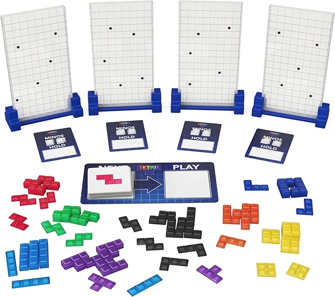 Spin Master Games Tetris: The Board Game Play the Classic Puzzle Game Tetris in Real Life Multiplayer Head-to-Head Puzzle Challenge 2-4 Players Easter Gift Ages 8 &amp Up