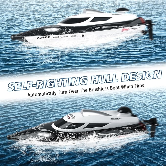 RC Boat-Remote Control Boat for Adults-High Speed 35+ KPH for Pool-Toys for Ages 8-13 (Black)