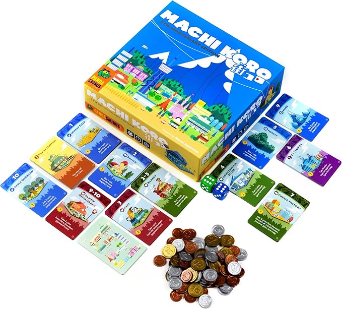 Machi Koro Board Game The Ultimate City-Building Game! Fast-Paced Dice Rolling Strategy Game for Kids and Adults Ages 8+ 2-4 Players 30 Minute Playtime Made by Pandasaurus Games