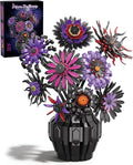 Dark Sunflowers Building Set with Vase Gothic Purple Flowers Van Gogh Sunflower for Home Decor Compatible with Lego Sunflower Botanicals Collection for Adults 1183 PCS