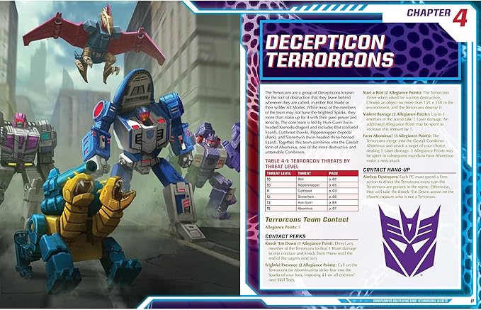 Renegade Game Studios Transformers RPG Beast Wars Technorganic Secrets Sourcebook Expansion