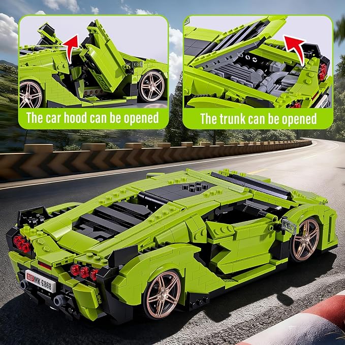 Mould King 10011 Sián FKP 37 Car Building Sets 1249-Piece MOC Classic Sports Car Building Block Kits Collectible Racing Supercar Model for Adult &amp Teens Age 14+