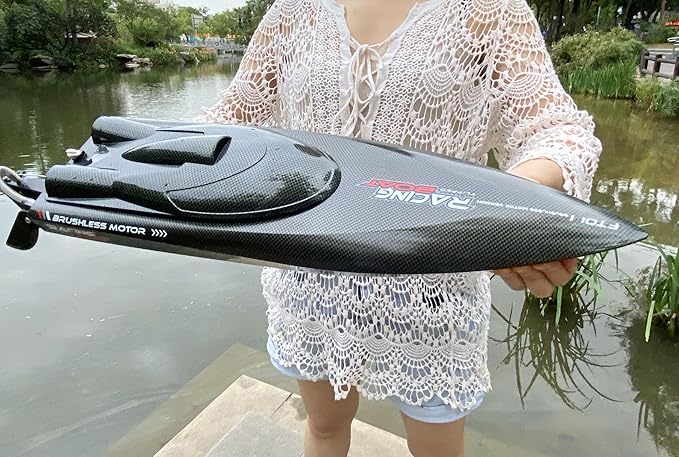 RTR 25.5Inches FT011 Large Brushless Remote Control Boat RC Speed Watercraft 2.4G 4WD 30MPH for 14Y+ Hobby Adult (1-Battery)