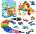 FUN LITTLE TOYS 1100 PCS Building Blocks for Kids 6-12 Creative Bulk Building Bricks Set for Open-Ended Play 147 Shapes 17 Colors Value Pack Compatible with Standard Baseplates