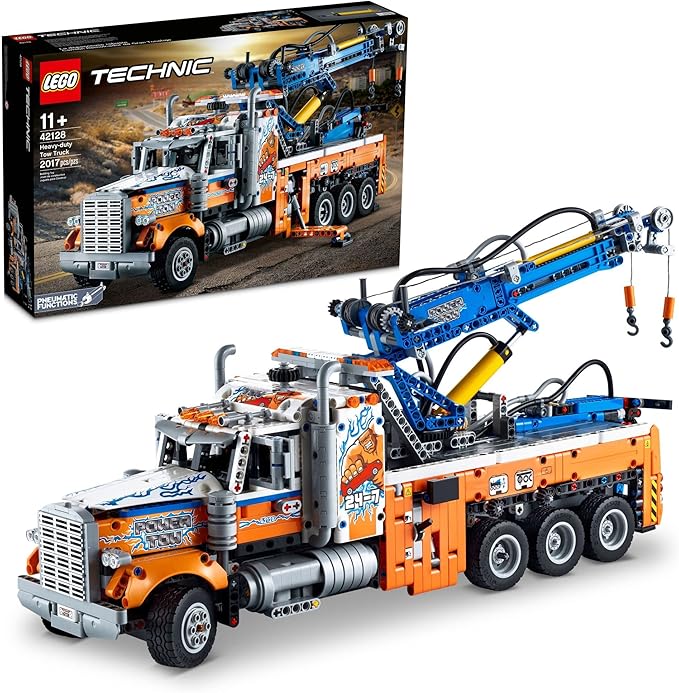 LEGO Technic Heavy-Duty Tow Truck 42128 with Crane Toy Model Building Set Engineering for Kids Series