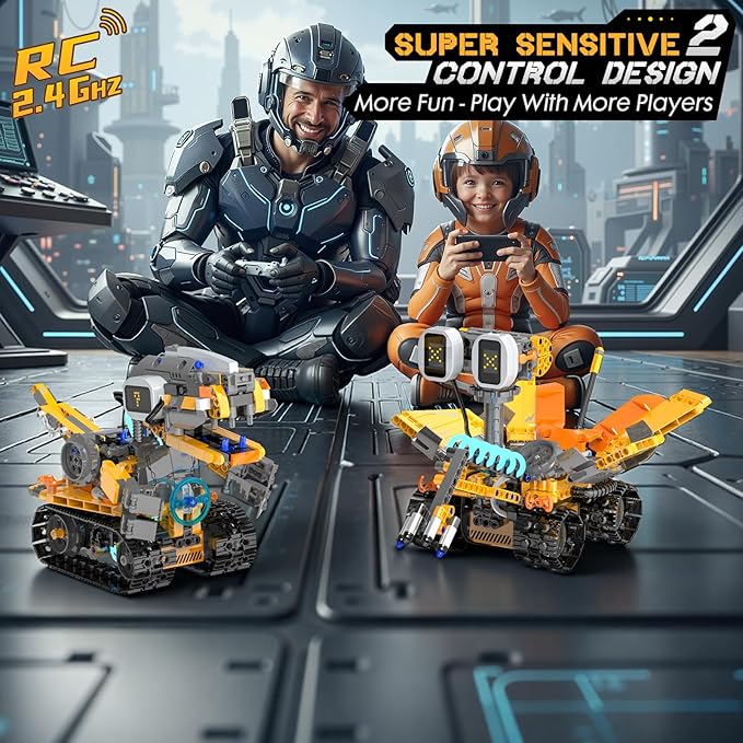5in1 STEM Robot Building Kits for Kids 6-12 App &amp Remote Control STEM Dinosaur Tank Robot Building Toys for Kids 899Pcs DIY Science Building Sets Erector Sets for Boys Girls Birthday Xmas Gifts