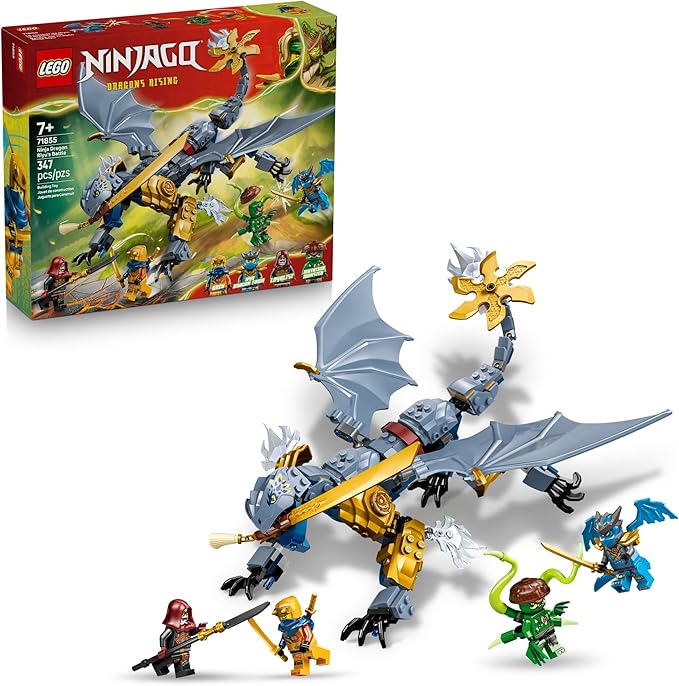 LEGO NINJAGO Ninja Dragon Riyu’s Battle Building Toy for Boys &amp Girls - Ninja Poseable Dragon Toy Playset for Kids Ages 7+ - Includes 4 Minifigures for Pretend Play - Gift Idea for Birthdays - 71