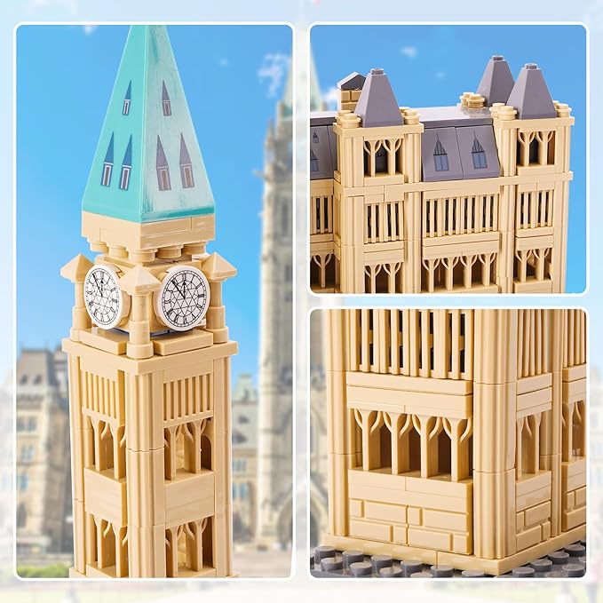 Oichy Parliament Hill Model Building Kits World Famous Architectural Building Blocks Set Ottawa Parliament Toy Set for Adults and Kids(608 PCS)