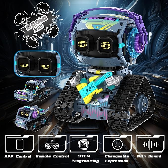 Robot Building Kit with Remote Control STEM Gifts for Kids Boys Ages 8-12 Coding Robotic Technic Creative Toys for Birthday - Build 3 in1 Model with 433 Pieces
