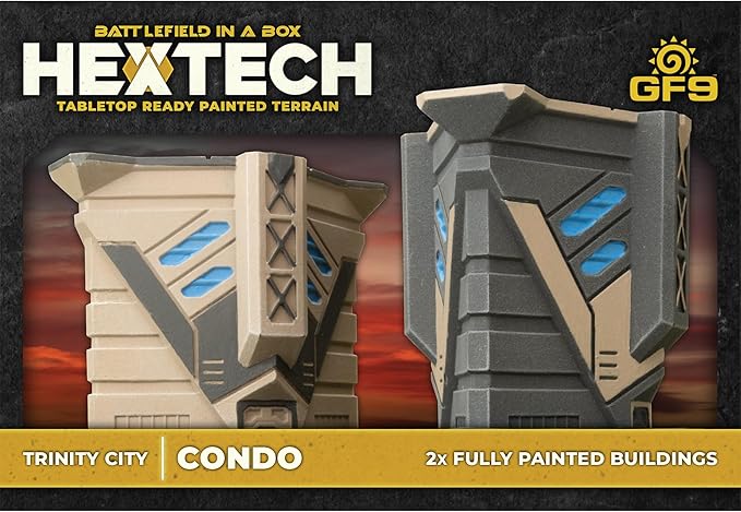 GF9: Hextech Trinity City: Condo - 2X Fully Painted Buildings Battlefield in A Box Tabletop Ready Painted Terrains RPG Accessories