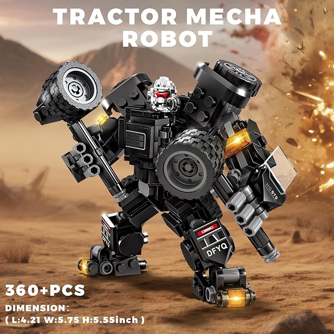 Transforming Mech Robot Building Blocks Set 4 Types of Destroy Warrior City Mecha Action Figure with Weapons Cool Creative Robots Toys Gift for Adults (1463 PCS)