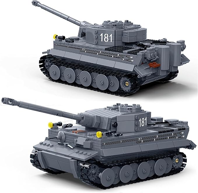 General Jim's Military Brick Building Set - WW2 German Army King Tiger Tank Building Blocks Model Set for Military World War 2 Military and Brick Building Enthusiastsforall Building Levels
