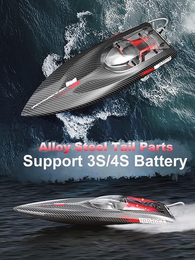 25inch UDI022 Large Remote Control Boat for Adults Experts 14y+ Alloy Tail Kits RC Brushless Watercraft 50km/h 31mph 3S/4S Battery &amp LED 4WD Full-Functions RC Sail