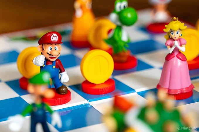Super Mario Chess Set 32 Custom Sculpt Game Pieces Including Iconic Characters: Mario Luigi Peach Toad Bowser Super Mario Themed Chess Game