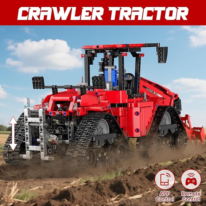 Mould King 18020 Technik Crawler Tractor Building Sets APP Programmable Construction Large Vehicle Model Set Tracked Tractor Building Kits Gift Toy for 14+ Adult/Teens/Enthusiasts(1769 Pcs)