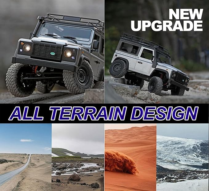 MN99S RC Rock Crawler 4x4 Land Rover RC Crawler 1/12 Scale Remote Control Truck All Terrain Proportional Throttle Steering 280 Motor Upgraded Chassis 2 Batteries Hobby Toy for Adult
