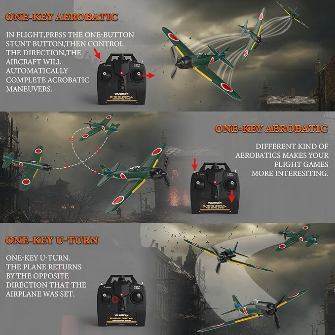 RC Plane 4 Channel Remote Control Airplanes 4-CH RC Airplane Ready to Fly Zero-Fighter Radio Controlled Aircraft for Beginners with Xpilot Stabilization System One Key Aerobatic Airplane