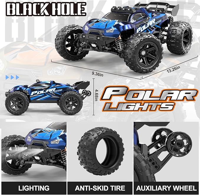 Rc Cars 1:14 All Terrain RC Car for Adults &amp Boys 4WD Off-Road RC Truck High Speed Fast 40+ KPH 4X4 Waterproof Remote Control Car with 2 Rechargeable 1300 mAh Batteries