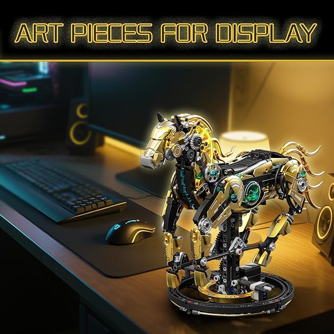 Mechanical Horse Building Sets Compatible with Lego Animals Animal Collection Toy Home or Office Decor for Adults STEM Building Gift for Teens Boys and Girls 8-14 (1055PCS)
