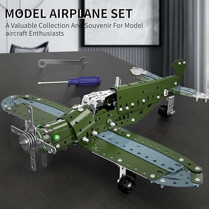 STEM Building Projects Model Airplane Set - 285 Pieces STEM Project Building Toys for Kids Ages 8-12-16 Assembly Science Kit Educational Birthday Gift for Kids Boys 8 9 10 11 12 Years Old