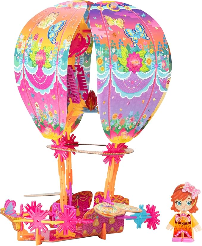Butterfly Hot Air Balloon | Build-Your-Own Magical Adventure Play Set Kids 3D Puzzle Toy - STEM Girl Toys Ages 6-7 and Up (135+ Pieces)