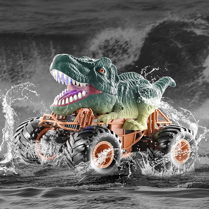 Bennol Remote Control Dinosaur Car 2.4Ghz RC Truck for Toddlers Electric Hobby RC Car Toys with Light &amp Sound Spray Birthday Gift for 3 4 5 6 7 8 Year olds Kids Boys Girl