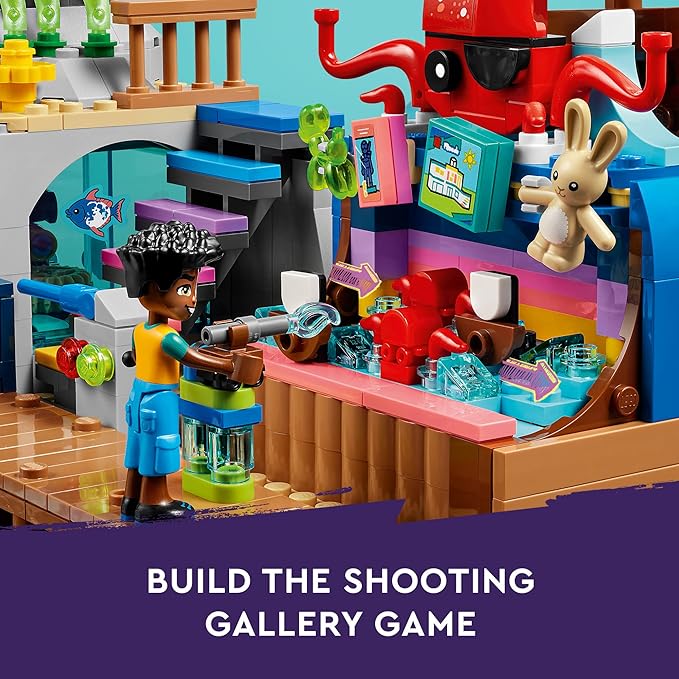 LEGO Friends Beach Amusement Park 41737 Building Toy Set A Technical Project for Older Kids Ages 12+ with Spinning Carousel Wave Machine and Shooting Gallery Game