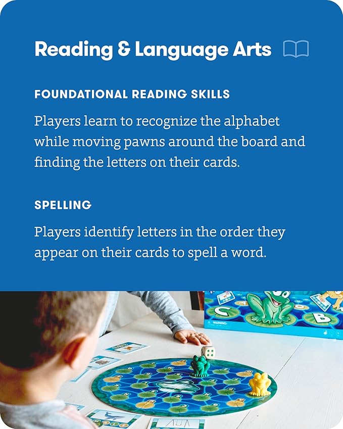 SimplyFun Lily Pond - Educational Game to Practice Early Reading and Spelling - an Engaging and Fun Toddler Game - 2 to 4 Players Ages 4 &amp Up