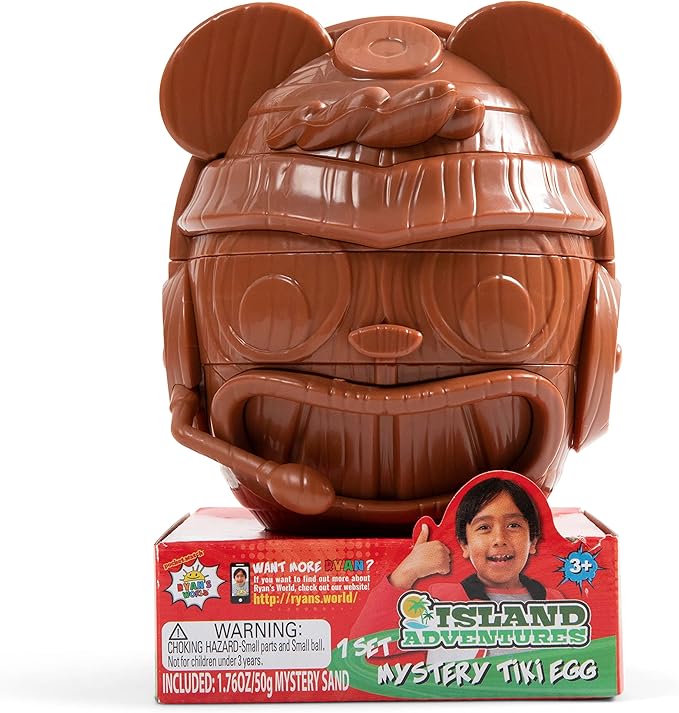 Ryan's World: Island Adventures - Mystery Tiki Egg | Discover Ryan's Island Adventure | Collectable Ryan's World Surprise Toy | for Kids Aged 3+ Brown