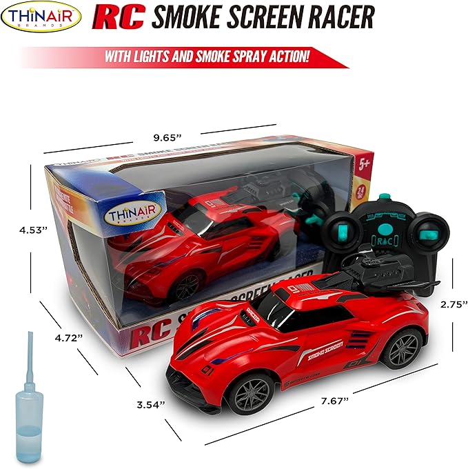 Nature Bound Remote Control Car Smoke Screen Racer 2.4 GHz RC Vehicle with Spraying Mist &amp Light for Kids Sport Racing Hobby Toy for Boys &amp Girls