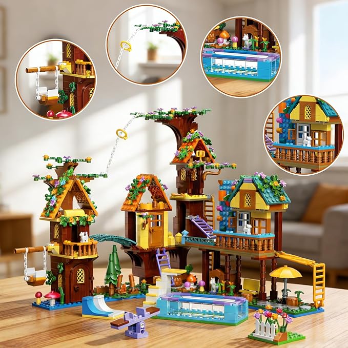 Tree House Building Set Compatible with Lego Friend 947 PCS Adventure Camp Building Toy Forest House Building Kit Birthday Gift for Adult Age 14+ Years