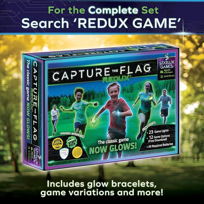 Glow in The Dark Capture The Flag Game - Starter Set | Ages 8+ | Glow in The Dark Outdoor Toys | Outdoor Games for Kids 8-12+ | Flag Football Gifts &amp Boys Birthday Gifts | Glowing Excitement!
