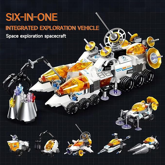 6-Pack Spaceship Building Set for Kids 4+ Years ChristmasBirthday Construction Toy Gift.