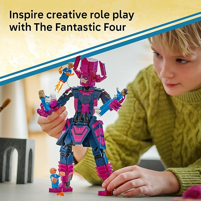 LEGO Marvel Fantastic Four vs. Galactus Construction Figure - Super Hero Building Toy - 4 Minifigures Including The Thing Invisible Woman and Human Torch - Gift for Kids Boys and Girls 9+ 76316