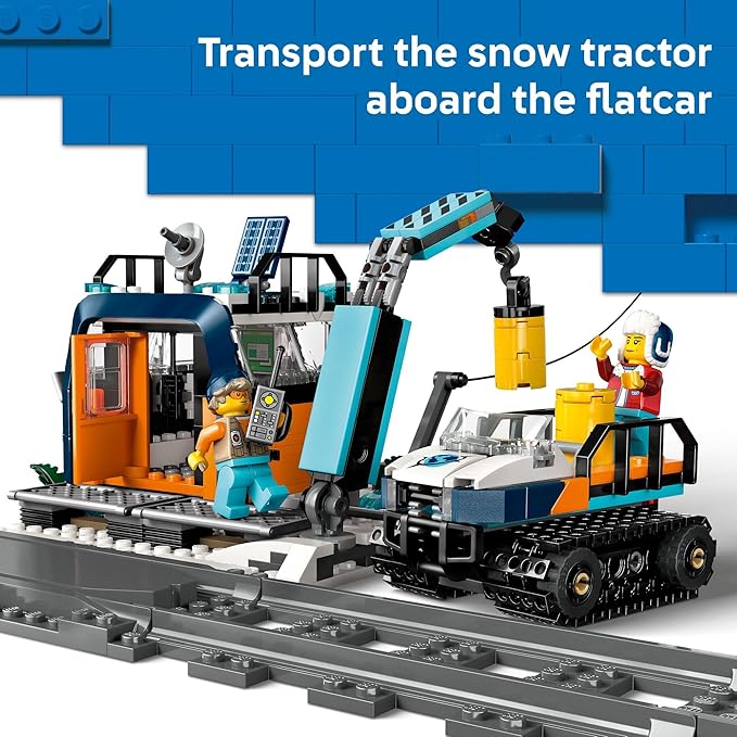 LEGO City Explorers' Arctic Polar Express Train Set - Building &amp Learning Toys for Kids - Remote Controlled Train for Boys &amp Girls Ages 7+ - with 6 Explorer Minifigures - Birthday Gift Idea -