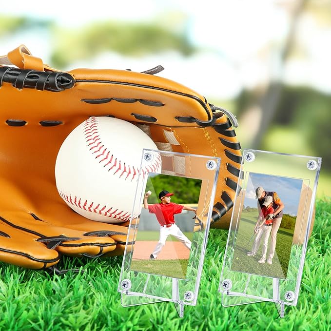Screw Trading Card Protector with Display Stands Acrylic 35 PT Baseball Card Holder for Football Sports Game Business Display(50 Pcs)