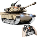 1:18 RC Tank That Shoot BBS 2.4G Metal M1A2 Abrams Remote Control Tank Model Toys Army Toy with Smoke Lights Sound and RecoilMilitary RC Vehicle for Adults and Kids 6+ Year Old