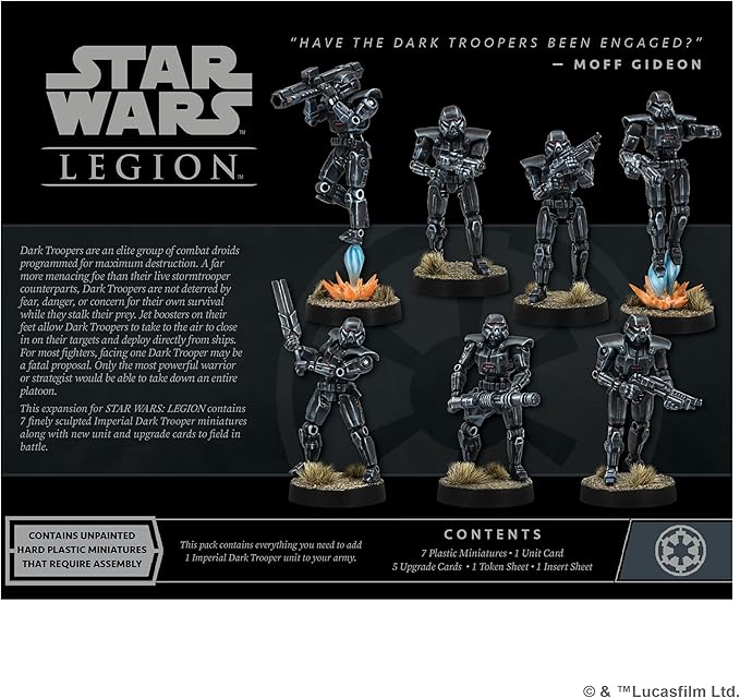 Asmodee Star Wars: Legion Imperial Dark Troopers Unit Expansion - Tabletop Miniatures Game Strategy Game for Kids and Adults Ages 14+ 2 Players 3 Hour Playtime