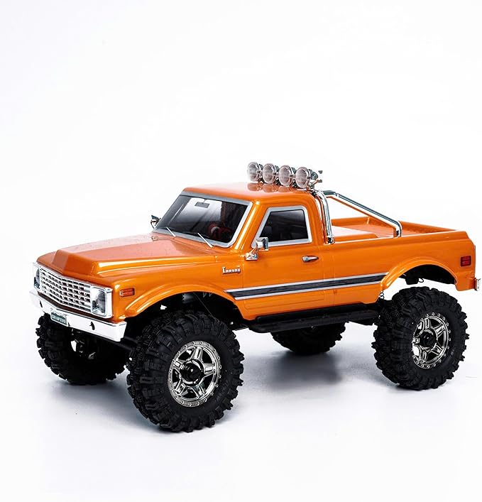 HOBBYPLUS CR18P EVO 2 Rock RC Crawler - 1/18 Scale Mini RC Crawler with Two-Speed Transmission All-Metal Gears Evolved EVO Platform Ready-to-Run Distinctive Styling Convoy Hugger Orange