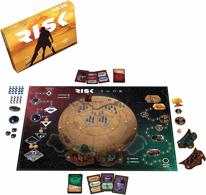 Risk: Dune Strategy Board Game for Dune Fans War Game Based on the Dune Movie Franchise Official Dune Merchandise &amp Collectible Ages 10 &amp Up 2 or 4 Players 60+ Minutes Play Time