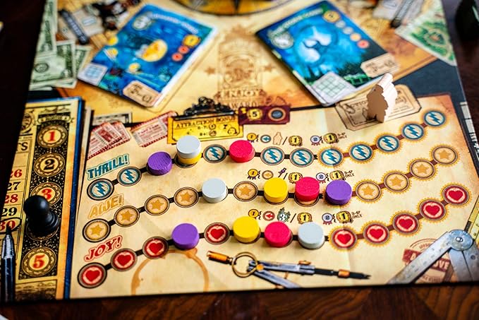 Tenpenny Parks Board Game | Build The Best Theme Park | Beautiful Amusement Park Strategy Worker Placement Family Euro Game | 45-75 Minutes for 1-4 Players Ages 14+ by Thunderworks Games