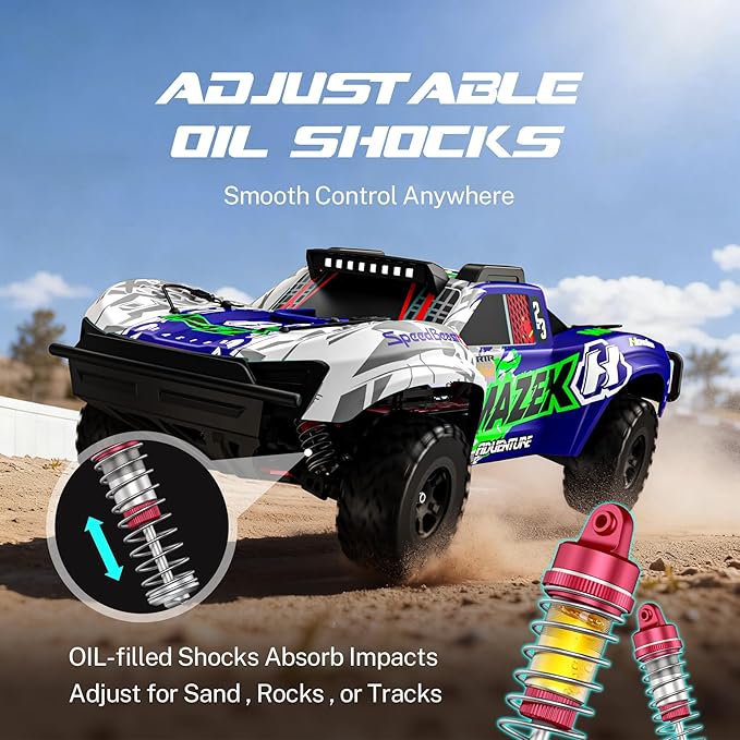 Hosim Fast RC Cars for Adults Brushless 1/10 Scale MAZEK 4x4 Off-Road Electric All Terrain Hobby Grade Monster Truck with 3S Lipo Battery &amp 100A ESC 4S Ready RC Truck Waterproof Remote Control