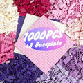 1000 Pieces Classic Building Bricks Classic Stackable Base Plates 3 6.3 x 6.3 White Pink and Purple Base Plates Compatible with All Major Brands Toys for Ages 6-7-8-13 Girls