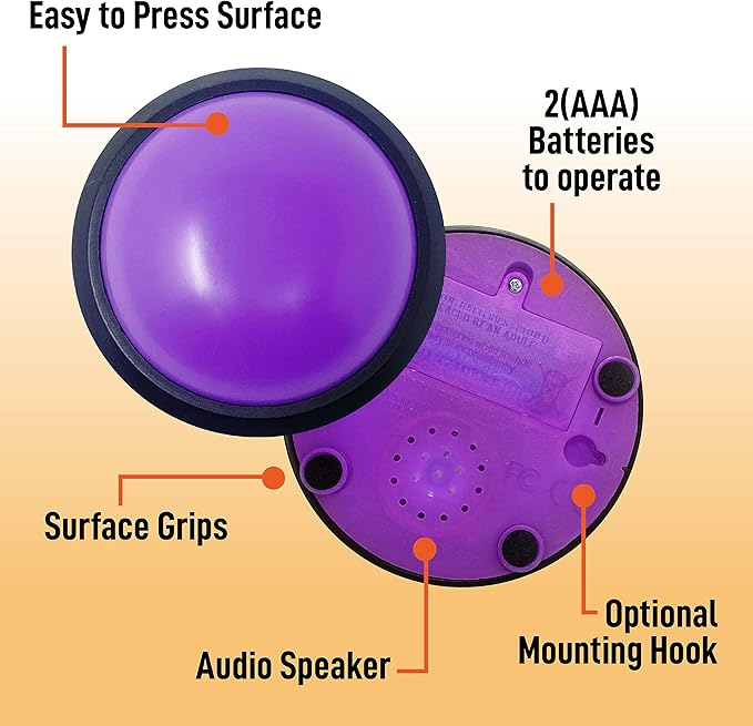Teacher's Choice 4 Pack Game Buzzers with Unique Loud Sounds for Each Buzzer | Great for Trivia Games Family Feud Jeopardy Competition Spelling Bees and More