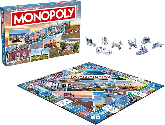 Monopoly Board Game Cape Cod Edition: 2-6 Players Family Board Games for Kids and Adults Board Games for Kids 8 and up for Kids and Adults Ideal for Game Night