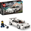 Lego Speed Champions Lamborghini Countach 76908 Race Car Toy Model Replica Collectible Building Set with Racing Driver Minifigure