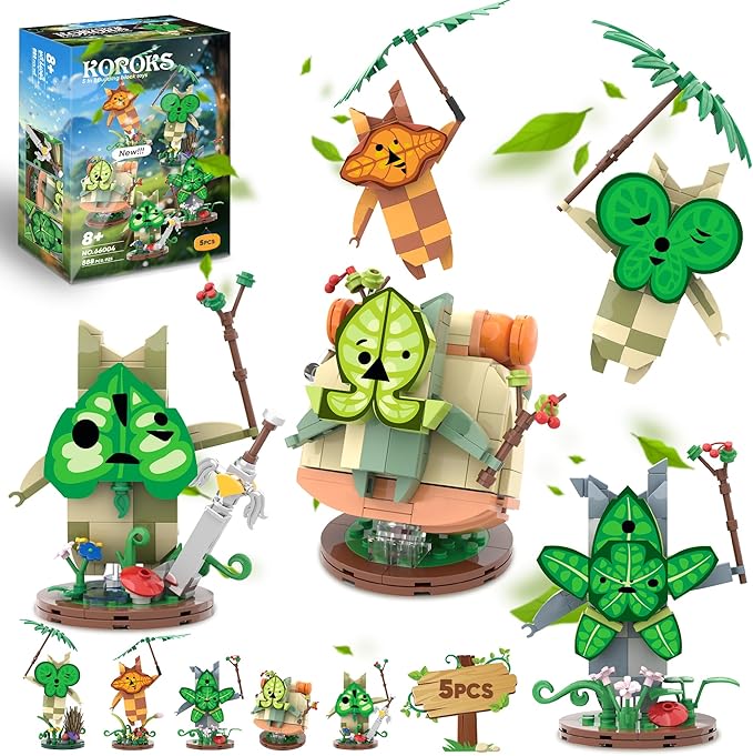 Koroks Building Set 5 Characters Building Block Sets for BOTW Fans Cute Game Merch Action Figures Great Toys Gifts for Fans Kids Adults