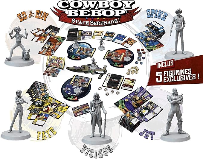 Japanime Games Cowboy Bebop: Space Serenade | from The Creator of Harmonies | Cooperate to Take Down Vicious | 1-4 Players | Ages 14+ | 30-90 Min Play Time