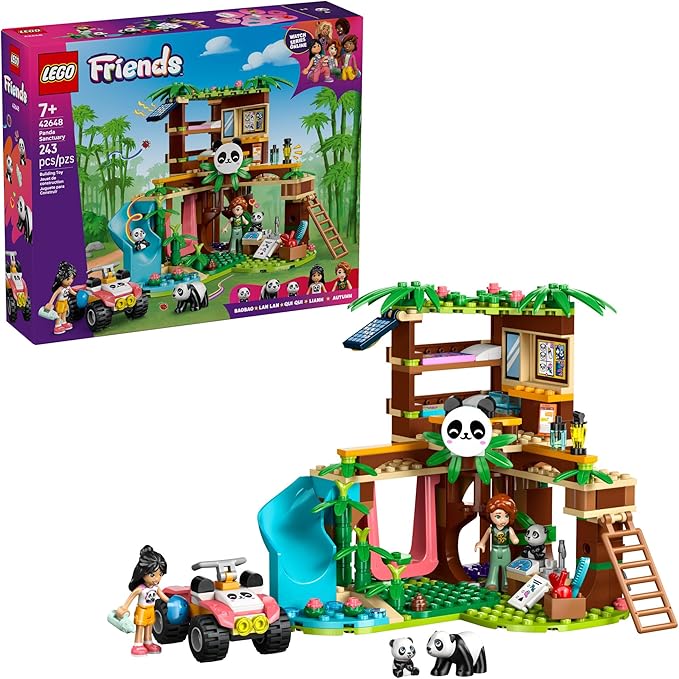 LEGO Friends Panda Sanctuary Animal Care Building Toy - Playset for Girls &amp Boys Ages 7+ - Gift Idea for Birthdays - W/ 2 Minifigures &amp Panda Toys - 42648