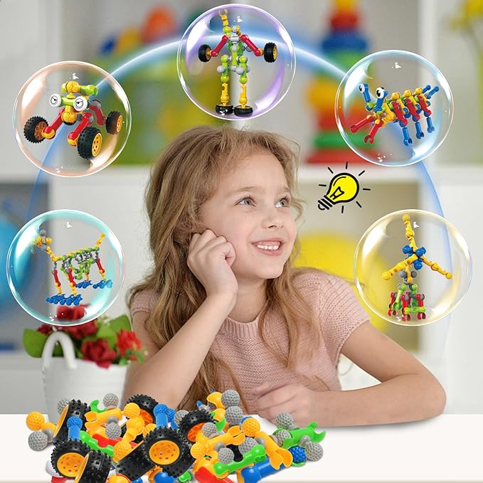 156 PCS Creative Building Blocks Building Toy Set - Featuring Storage Includes Dinosaur Robot Car Spider Dog Animal Figure Building Toy Playset for Kids Birthday Gift Ages 3+ (2)